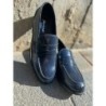Mocassini uomo, college - Blu - Vera pelle - Mocassini online