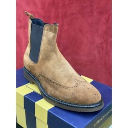 Stivaletti da uomo, beige - Chelsea Boots - Pelle scamosciata - Made i