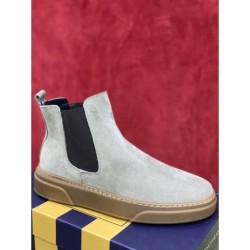Stivaletti da uomo - Stivaletti Chelsea - Camoscio - Colore grigio