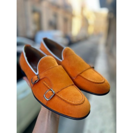 Mocassini uomo con fibbie - Arancioni - Mocassini uomo eleganti, classici e sportivi - Gogolfun.it