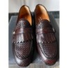 Mocassini uomo marroni - Vera pelle intrecciata - Made in Italy