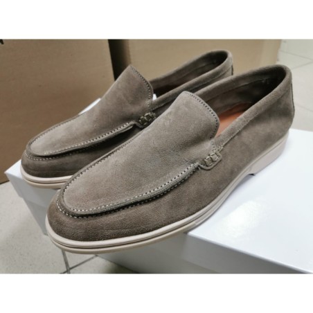 Mocassino uomo grigio tortora scamosciato - Scarpe uomo online - Gogolfun.it