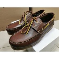 Scarpa uomo modello barca in vera pelle marrone - Scarpe uomo online - Gogolfun.it