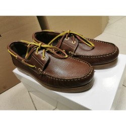 Scarpa uomo modello barca in vera pelle marrone - Scarpe uomo online - Gogolfun.it