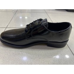 Stringata nera da cerimonia, Margellina - Vera pelle