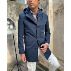 Trench uomo - Blu - Con cappuccio - Paul Miranda - Abbigliamento