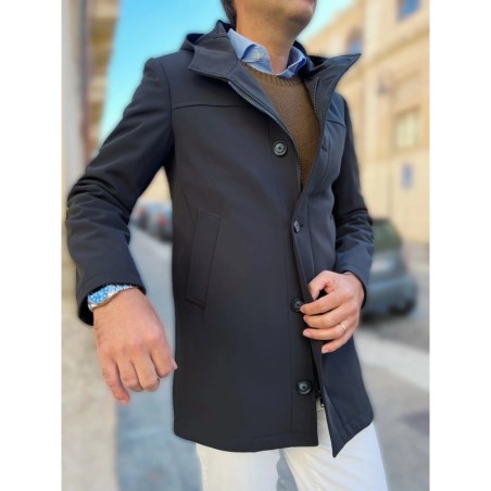 Trench con cappuccio, nero - Made in Italy - Gogolfun.it
