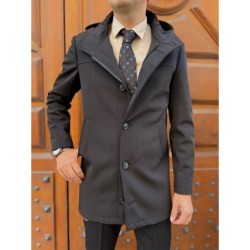 Trench con cappuccio, nero - Made in Italy - Gogolfun.it