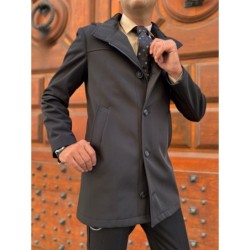 Trench con cappuccio, nero - Made in Italy - Gogolfun.it