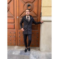 Trench con cappuccio, nero - Made in Italy - Gogolfun.it